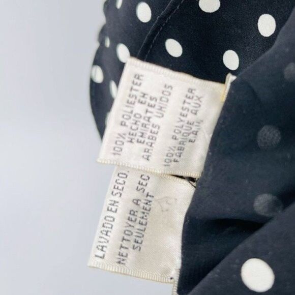 Evan Picón vintage knee length black skirt 12 BoxB white polka dots - Picture 3 of 4